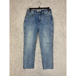 We The Free Jeans Womens 28 Blue Raw Hem Crvy High Rise Boho Casual Stretch